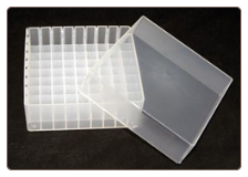 100-Position Plastic Freezer Box, Natural, 10/unit