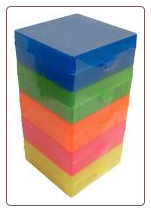 Freezer box, 100x2ml, with hinged lid, rainbow pack of 5