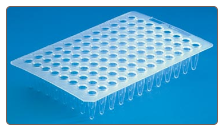 "flat top" non-skirted 96 well PCR plate, natural